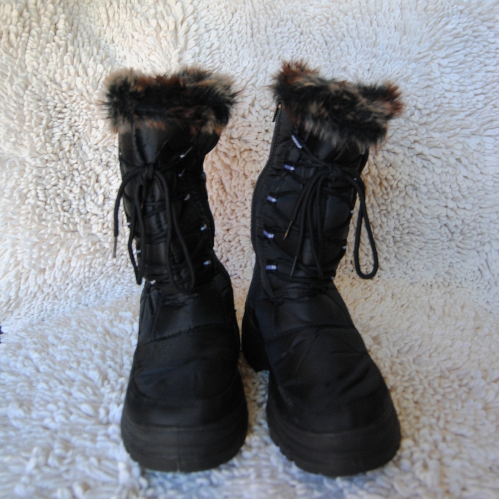 Black Snow Fur Boots